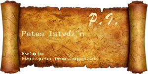 Petes István névjegykártya